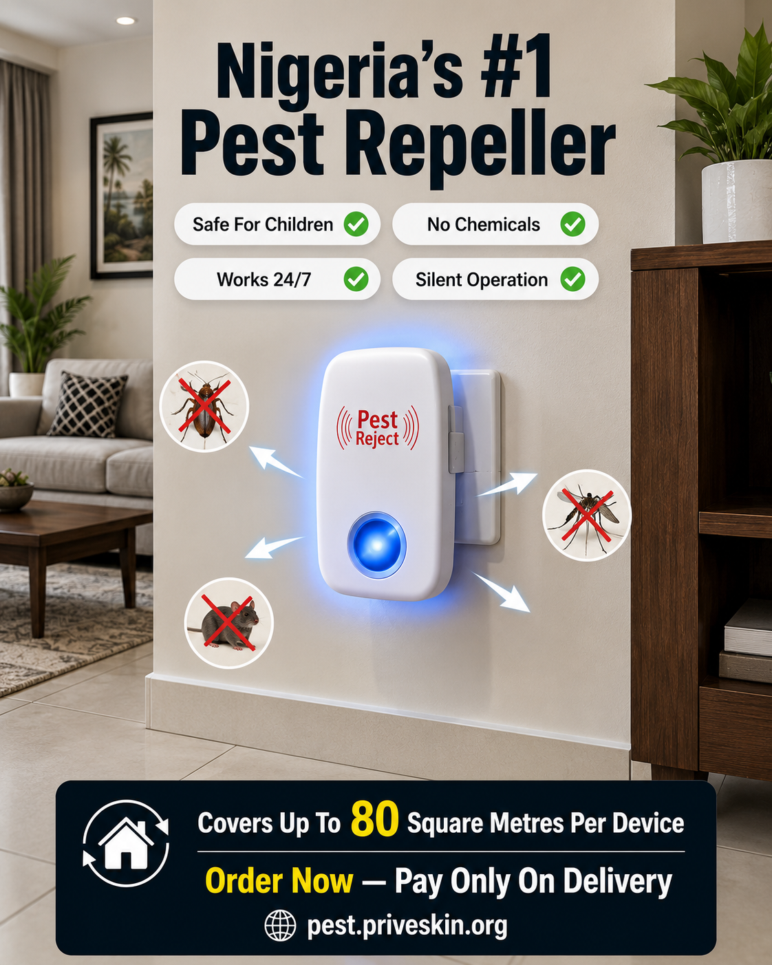 Nigeria's #1 Pest Reject ultrasonic pest repeller